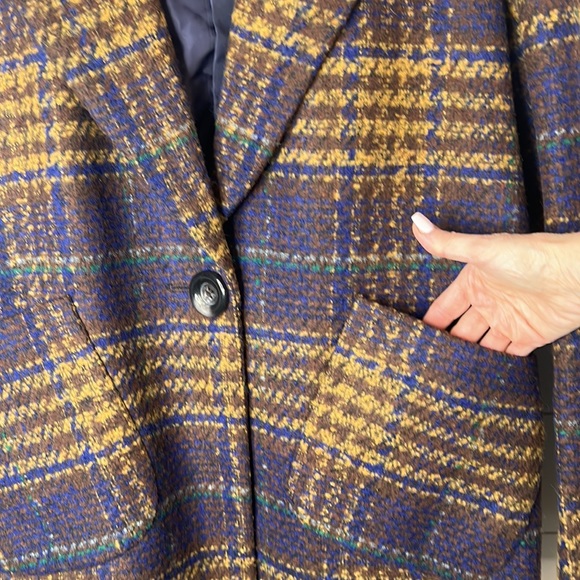 Women's Kensie Single Breasted Plaid Coat. Purple/Gold/Multi. Size Medium.‎ NWT. - Picture 8 of 13
